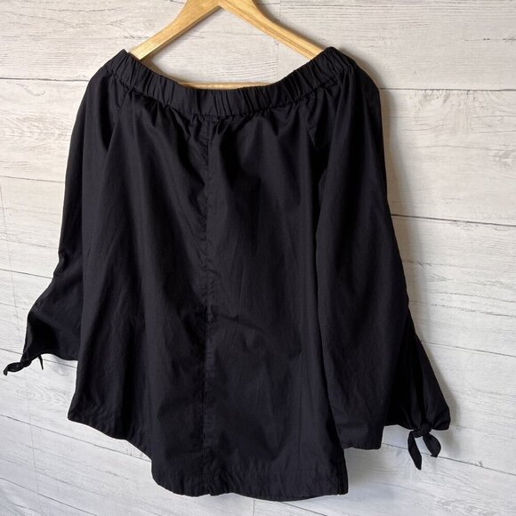 Free People Blouse Womens SZ S/P Black Show Me Some Shoulder Slit Sleeve Modern - Picture 13 of 14